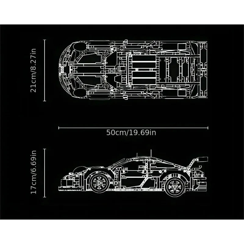 1580PCS Technical GT Building Block Race Car