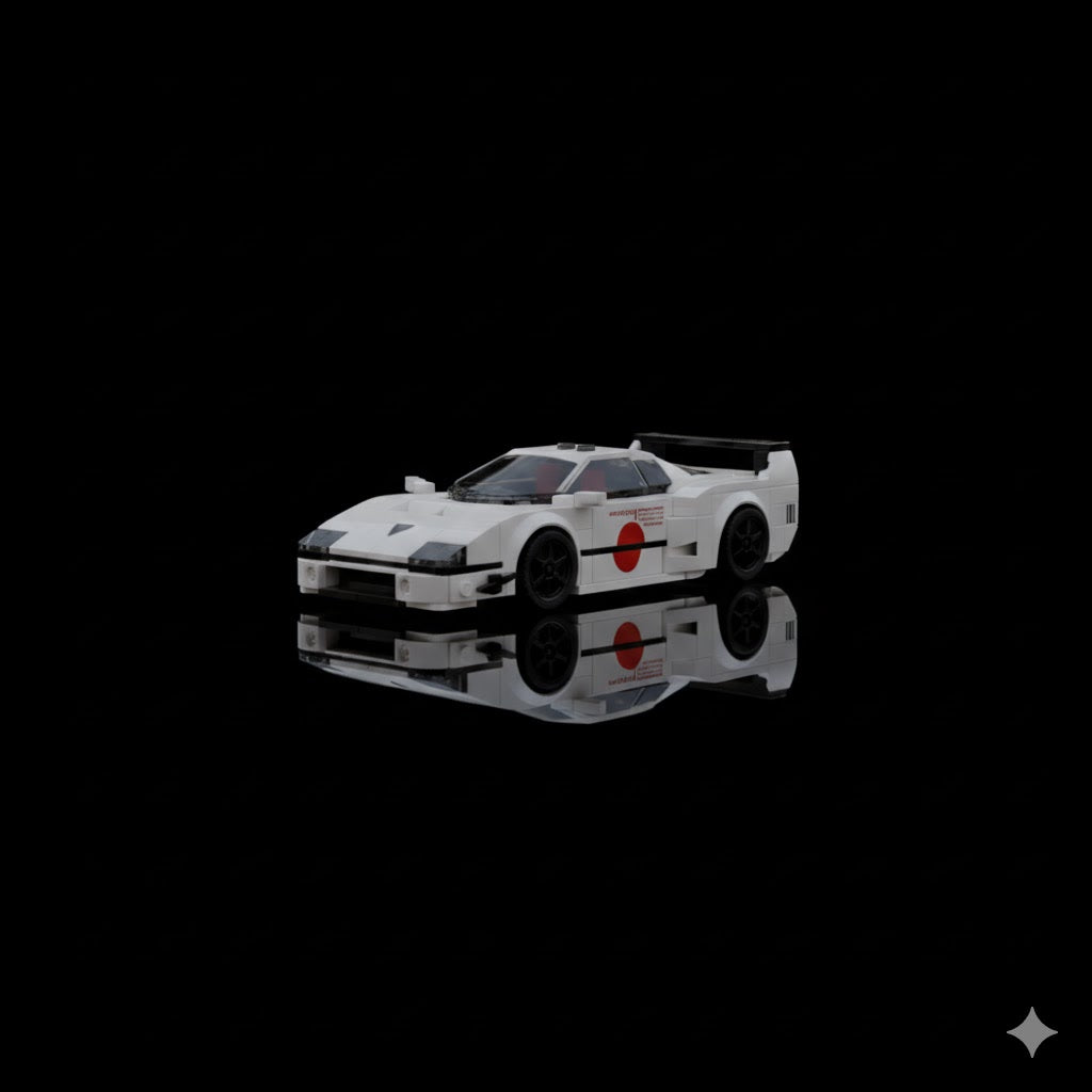 351PCS MOC Champion Series Walk F40 Building Blocks Race Car